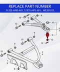 Beefy Heavy Duty Upper And Lower Ball Joint Kit For Honda TRX 420 450 500 650 680 Four Wheelers Fits 2014 To 2017 4x4 TRX 420 1998 To 2004 TRX 450 Foreman 2001 To 2017 TRX 500 Foreman Rubicon And 2003 To 2005 TRX 650 Rincon ball joint diagram