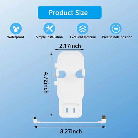 Diagram of Adhesive Doorbell Mounting Kit With Pin For Blink Video Doorbell And Outlet Wall Mount For Sync Module Core, No Drilling No Screws, Easy Install, Space Saving Outdoor Security Bracket, showing dimensions 2.17 x 4.72 inches.