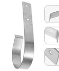 Sturdy Iron Sea Life Buoy Ring Hanger Rack With Hook For Pool Safety Gear Outdoor Use Heavy Duty Metal Bracket shown in silver metal design.