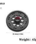 Beefed Up 61T 0.8M Hardened Steel Spur Gear for Arrma 1 by 10 Gorgon 4x2 Mega Monster Truck RC Car with weight details.