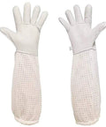 Goatskin Beekeeping Gloves with 3-Layer Ventilated Mesh Sleeve and Elastic Cuffs for Beekeeping Gardening Yard Work Breathable Comfort Pro-Grade Grip For All Day Use X-Large