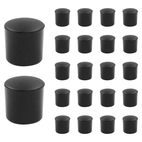 Pack Of 24 Black Door Stop Rubber Tips Replacement End Caps Universal Bumper For Wall And Floor Protection Durable Flexible Rubber Stoppers