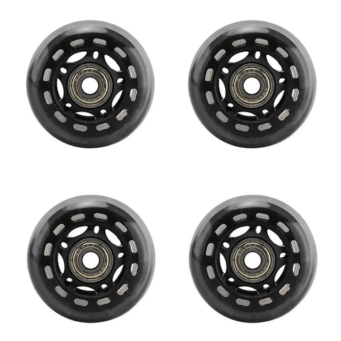 8 Pack Inline Skate Wheels For Outdoor Freestyle, Durable 64mm 70mm 72mm 76mm 80mm Replacement Tires With Bearings, Black Wheel Set