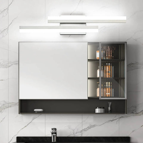 24 Inch Vanity Light Bar In Brushed Nickel Over Mirror LED Modern Bath Lighting Dimmable Fixture With Smooth 10 To 100 Percent Dimming
