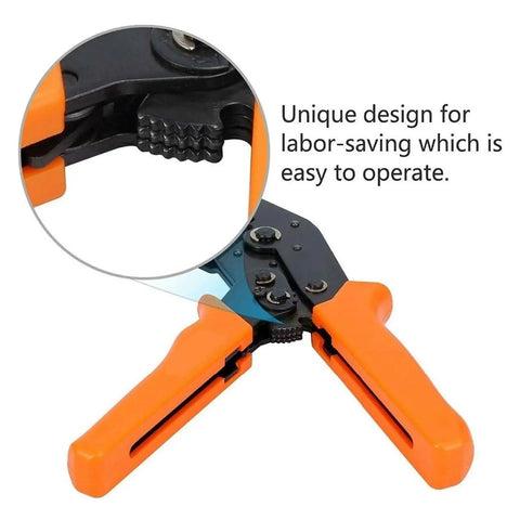 Heavy Duty Insulated Pliers Crimper Tool Kit With 80pcs Connector Housing And Ferrule Terminal Wire Strippers For Tight Spot Jobs In Electrical Wiring Repair And Maintenance Tasks, orange handles