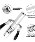 All In One Grease Gun Accessories Kit With 90 Degree Coupler, Needle Tips, Needle Dispenser And Double Handle Coupler For One Eighth Inch NPT Grease Guns showing reinforced 6-jaw design and stainless steel material.