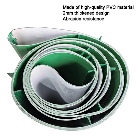 Heavy Duty Climbing Conveyor Belt Crafted From Tough PVC Rubber With High Rise Wave Baffles For Non Slip Grip And Smooth Sailing Through Food Sorting Or Industrial Transport Workloads 3.9X16.4 Feet rolled up view showing PVC material, thickened design.