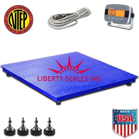 Heavy Duty Digital Platform Scale 48 X 60 Inch Workstation with NTEP certification and accessories for accurate weighing.