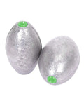 Removable Egg Lead Fishing Sinkers For Saltwater Angling, Drop Shot Oval Weights Set, Twenty Pcs Each One Quarter Ounce, front view