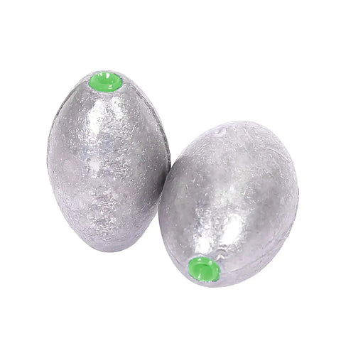 Removable Egg Lead Sinkers For Drop Shot And Saltwater Fishing Pro Grade Oval Weights Set 20 Pieces Of One Eighth Ounce Sinker Weights