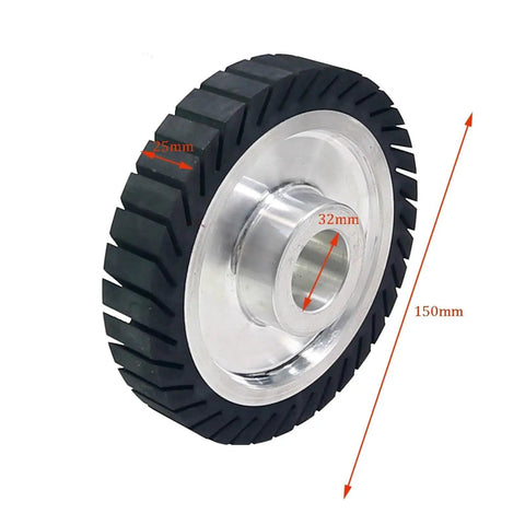 6 Inch Expander Rubber Wheel For Bench Grinder Replacement Accessory To Support Abrasive Belts Or Discs During Grinding And Finishing