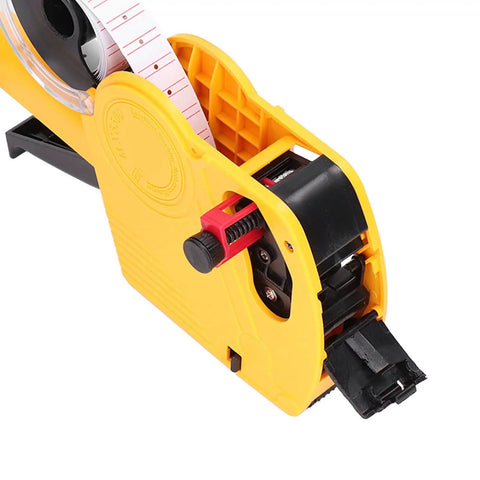 Close-up of yellow 8 Digit Price Tag Gun Manual Labeling Machine With Cartridge Portable Price Marking Tool open to show cartridge insertion