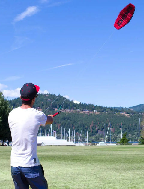 Person flying B3 Light Traction 3 Meter Kite For Kiteboarding, Easy Start Trainer Kite For Safe Skill Building in a park
