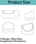 Technical drawing showing dimensions of Six Pack Sunglasses And Eyewear Organizer Glasses Holder For Sunglasses And Reading Glasses