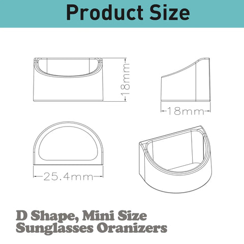 Technical drawing showing dimensions of Six Pack Sunglasses And Eyewear Organizer Glasses Holder For Sunglasses And Reading Glasses