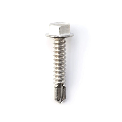 Heavy Duty Hex Head Self Drilling Screws Number 14 By 1 1/4 Inch 410 Stainless Steel Hex Washer Head Fasteners Tough As Nails For Sheet Metal Drywall And Plastic 100 Piece Pack