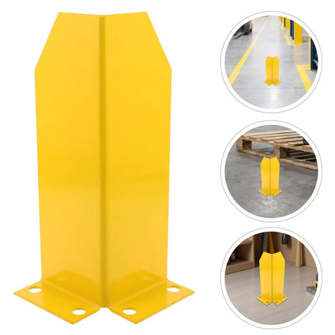 Heavy Duty Steel Pallet Rack Guard With Double Sided Upright Impact Shield For Warehouse Forklift Smash Protection Storage Column Bumpers And Rack Leg Armor
