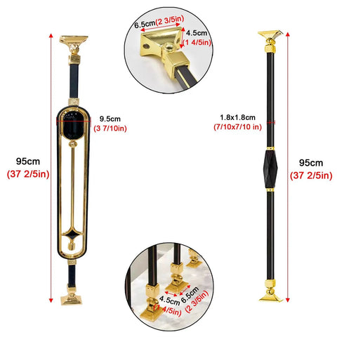 Built Tough Aluminum Stair Spindles With 270 Degree Pivot Brackets For Deck Or Patio DIY Railings Plus Ten Flexible Baluster Posts dimensions and details