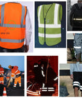 High Visibility Silver Reflective Sew On Fabric Tape Strips on vests, jackets, and pants for clothing edging, non-stretch