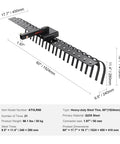 Tow Behind Landscape Rake 60 Inch Dethatcher With 21 Steel Coil Tines for Leaves Pine Needles and Grass, Q235 Steel, dimensions labeled