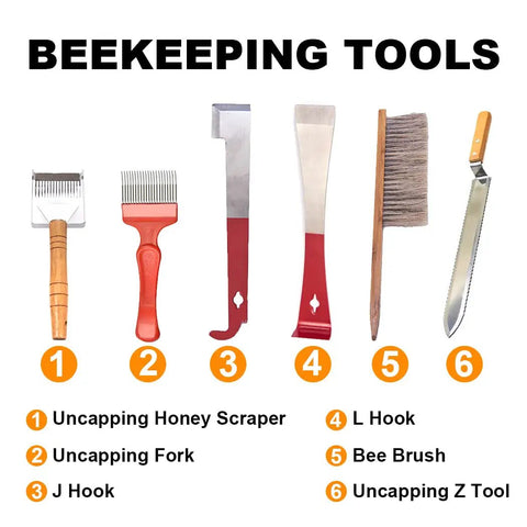 All In One Beekeeping Starter Kit With Bee Smoker And 16 Handy Tools For Beekeepers Including Uncapping Fork Z Tool Beetle Catcher