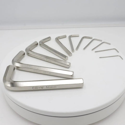 12mm Hex Key Wrench Set 2 Pcs Precision L Shaped Allen Wrenches on display with various sizes arranged in a circle