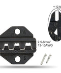 Top Shelf High Carbon Steel Crimping Pliers Jaw Replacement Kit Featuring Interchangeable Wire Dies For No Sweat Electrical Terminal Work And Reliable Hand Tool Grip HS 2546B, showing HS-256N crimping die, 12.4mm size.