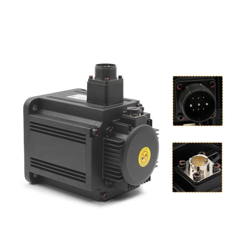 Rugged 1.5 Kw AC Servo Motor Package With Snappy Drive Controller And Ten Meter Wiring Harness For Heavy Duty Radiator Cooling Fan Jobs, side view.