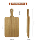 Acacia wood cutting board with handle, 13.8 x 7 in, natural finish, front view
