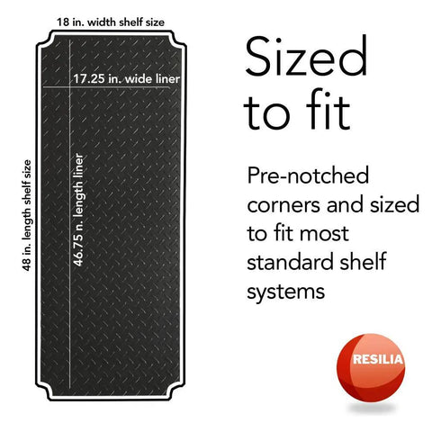 Diagram of Heavy Duty Anti Slip Shelf Liner Set For Wire Shelving, 4 Pack, 18 By 48 Inches, Black Diamond Pattern