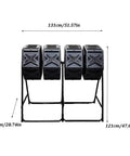 Front view of Four Chamber Rotating Compost Bin With Independent Drum Design Metal Frame And PE Shell 74 Gallon Capacity