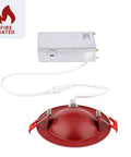 Built Tough 6 Inch Adjustable Round Led Recessed Downlight Kit Delivering 5 Cct Options 15 Watt 1350 Lumens showing fire rated component.