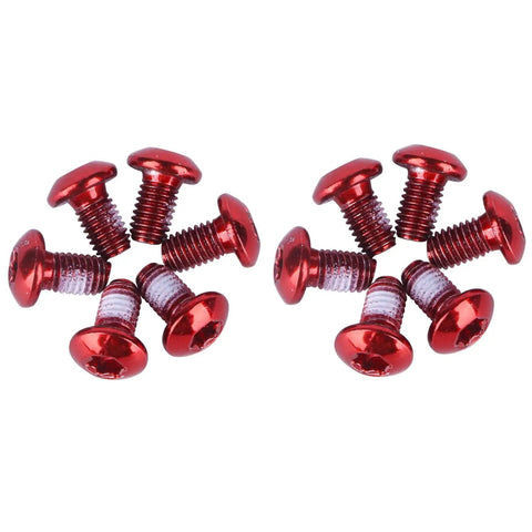 Red Torx M5x9mm Bike Disc Brake Rotor Bolts Set Of 12 Stainless Steel Torx T25 Drive Corrosion Resistant Screws for rotor attachment