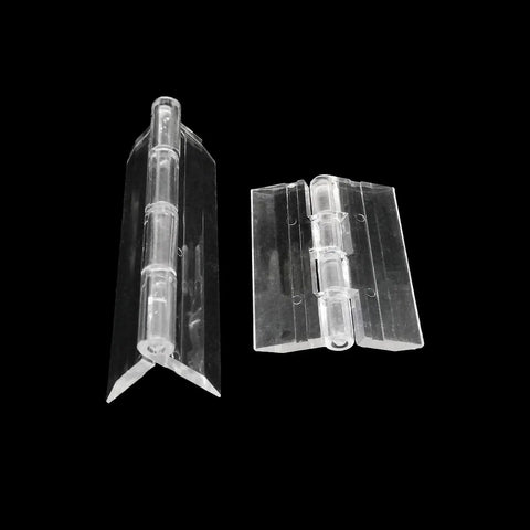 Ten Pcs Lengthened Clear Plexiglass Piano Hinge for Display Cabinets and Piano Lids, Transparent Plastic Box Case Hinges for DIY Projects