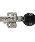 Stainless Steel Glass Cabinet Door Hinge With Hydraulic Damping Buffer No Slam Soft Close For Bookcase Doors 2 Pack Middle Bend Half Overlay 9mm