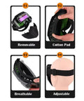 Auto Darkening Welding Helmet With Detachable Face Shield And Big View Window For Arc Tig Mig Welds, adjustable headgear features