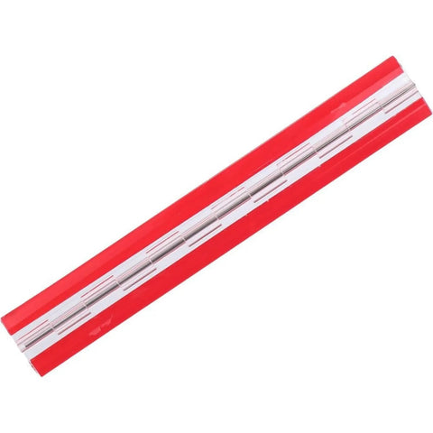 Two Pack Self Adhesive Piano Hinge Transparent Plastic Butt Long For Piano Projects in red stainless steel.