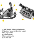 HB-100 Line Pulling Hydraulic Disc Brake Calipers For MTB And Road Bikes Front And Rear Kit Black showing assembly details