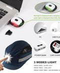 Bump Cap With LED Headlamp, Lightweight Breathable Safety Hat For Men And Women, USB Rechargeable Cap Light, charging options