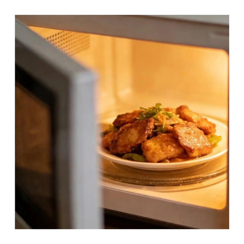 1KW Industrial Microwave Magnetron Generator, 2M246-03TAG Compatible With LG, cooked food on a plate in microwave