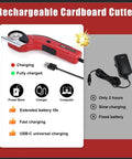 Katerk Cordless Electric Cardboard Cutter 4.4V High Torque Scissors for Crafters with USB-C charging setup.