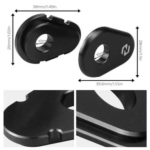 Aluminum Indicator Light Converter And Blinker Adapter For Yamaha Tenere 700 World Raid 2022 2024 And Tenere 700 XTZ700 2019 2024 CNC Machined Black Anodized 6061 Aluminum 10mm hole, 38mm and 39.6mm sizes
