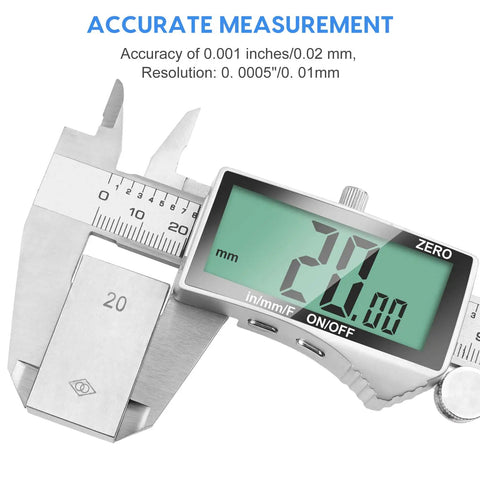 6 Inch Digital Caliper With Extra Large LCD Screen For Precision Measurement Stainless Steel Vernier Caliper close-up