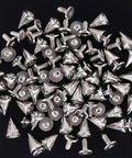 10pcs 7x14mm round cone metal screwback studs, silver finish, DIY garment hardware for clothes, shoes, bags