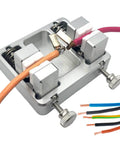 Adjustable Aluminum Soldering Jig For Electronics PCB Assembly And Jewelry Watch Repair with rock-solid clamp fixture holding wires.