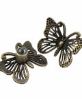 Butterfly Drawer Handles Set Zinc Alloy Bronze Colored 12 Pcs Decorative Knobs For Vintage Dressers Wardrobes Jewelry Boxes Bedside Tables And Other Furniture Hardware shown close-up