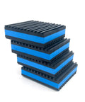 Stack of four pack rubber antivibration pads with EVA foam core, oil resistant, 2 by 2 by 7/8 inches, weatherproof, noise dampening