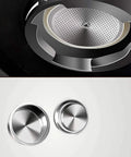 Close-up of metal components of Semi Automatic Espresso Machine For Home And Small Cafe Italian Style Electric Coffee Maker.