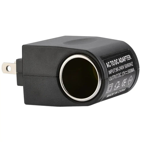 Plug And Go AC To DC Conversion Wall Outlet Adapter, compact 12 Volt 500 Milliamp power converter for charging.