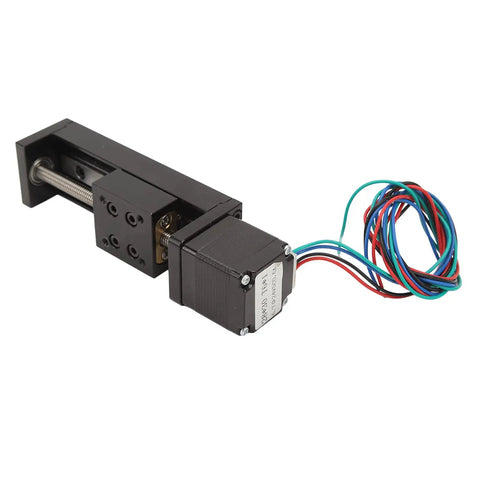 Rock Solid Mini Linear Rail Slide Actuator Featuring 50mm Stroke Premium Alloy Stepper Motion Stage Paired With Single Lead Screw Rod.
